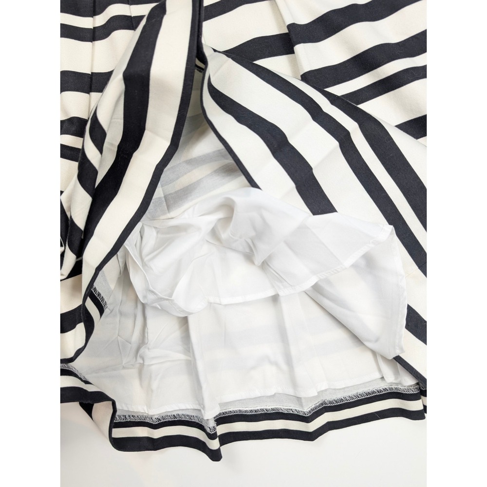 White House Black Market Sleveless Black White Striped Midi Dress Women's Size 6 - Picture 5 of 6